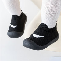 Children's solid color breathable socks shoes toddler shoes  Black