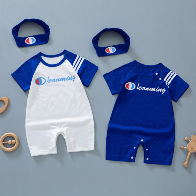 Roupas de bebê de verão de manga curta finas roupas recém-nascidas net celebridade super fofa versão coreana do bebê menino macacão rastejando roupas de verão