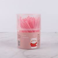 Cotton swab for ear cleaning 2 in 1 baby nose cleaning cosmetic cotton swab for blackhead removal  Pink