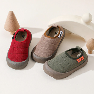 Zapatos de lona sin cordones de color sólido para niños pequeños