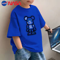 Pure cotton children's clothing boys and girls summer short-sleeved T-shirts summer children's handsome casual half-sleeved tops  Blue