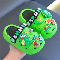 Children's non-slip soft-soled dinosaur pattern sandals  Green