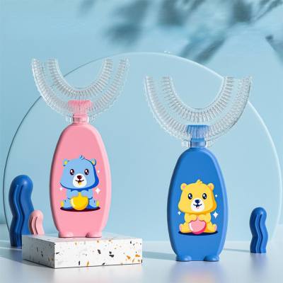 Manual children's U-shaped toothbrush silicone toothbrush baby mouth-hold oral cleaning manual U-shaped children's toothbrush