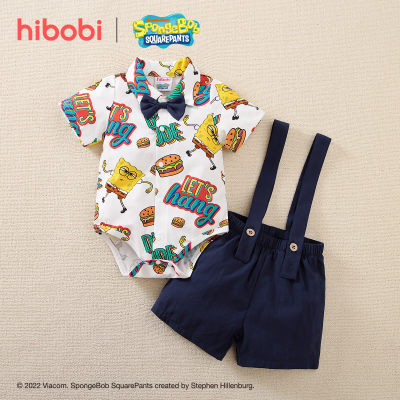 hibobi×PAW Patrol  Baby Boy Cartoon Print  Short Sleeve Cotton Jumpsuit  and Backpack Shorts Set