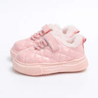 Toddler Girl Solid Color Fleece-lined Velcro Sneakers  Pink