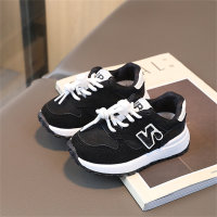 Toddler Letter Lace-up Sneakers  Black