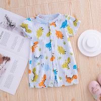 Vêtements d'été pour enfants, combinaison en pur coton pour bébé, combinaison fine pour nouveau-né, manches courtes, barboteuse, 2022  Multicolore