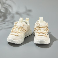 طفل إلكتروني نمط الفيلكرو أحذية رياضية مكتنزة  أبيض