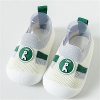 Meias respiráveis combinando com cores listradas para bebês, sapatos infantis  Verde
