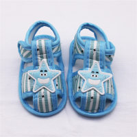 Sandales à semelle souple à rayures étoiles pour bébé  Bleu