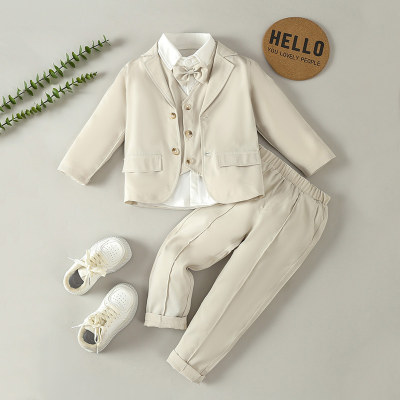 Cross-border boy suits spring and autumn handsome gentleman British style children's suits small and medium-sized children's baby banquet dresses