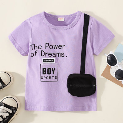 hibobi T-shirt viola da esterno per neonato con borsa
