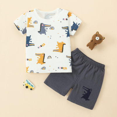 Toddler Boy Dinosaur Print Pajamas Sets
