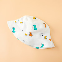 Baby Pure Cotton Allover Shark Printed Bucket Hat  White