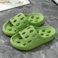Bathroom special bath slippers for women four seasons indoor home hollow water leakage quick-drying non-slip  Green