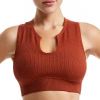 Sports bra for women running shockproof yoga vest without steel ring gathering anti-sagging fitness sports bra set  Brown