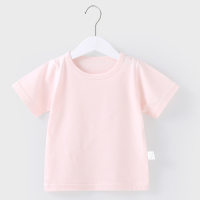 Modal tops baby short-sleeved summer half-sleeved tops summer thin men and women baby clothes ice silk cool  Pink