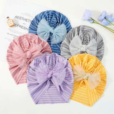 Baby Solid Color Mesh Bowknot Tire Cap