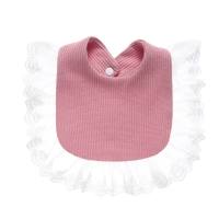 Baby lace dribbling cloth, baby cotton gauze lace bib, bib dribbling bag, Amazon cross-border hot sale  Pink