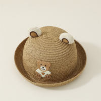 Children's Bear Applique Bucket Hat & Matching Mini Bag  Khaki