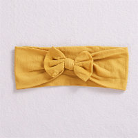 Children's Solid Color Bowknot Hairband  Yellow