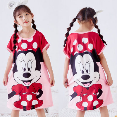 Children's Nightdress Short Sleeve Girls Cute Princess Dress Breathable Home Clothes Air Conditioning Clothes Daily Dress