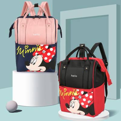 Bolsa de mamá multifuncional estampada, mochila de color contrastante a la moda, bolsa para madre y bebé, mochila para mamá