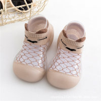 Children's Animal Pattern Breathable Mesh Socks Shoes Toddler Shoes  Coffee