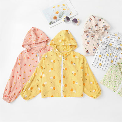 Children's sun protection clothing pure cotton summer spring and summer thin breathable children's clothing girls boys jacket sun protection clothing