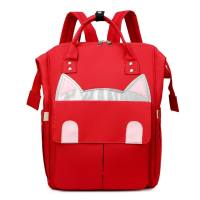 Multifunctional large capacity portable milk bottle insulation mother and baby bag simple and stylish backpack  Red