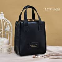 Shell portable cosmetic bag large capacity high-end travel portable cosmetic storage bag wash makeup bag  Black