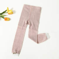 Baby Girl Solid Color Bow-knot Decor Ultra Stretch Leggings  Pink