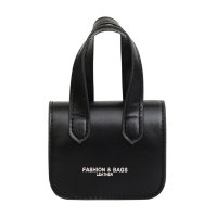 Mini handbag, western style parent-child concave shape, halter neck cross-body bag, lipstick bag  Black