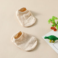 Einfarbige, rutschfeste Baby-Socken aus reiner Baumwolle  Aprikose