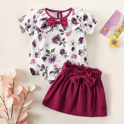 hibobi Combinaison et robe courte à motif floral doux pour bébé fille
