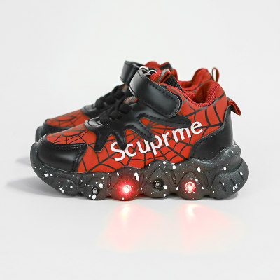 Chaussures de sport luminescentes à blocs de couleur pour tout-petits
