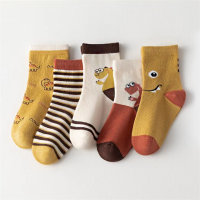 5-Piece Toddler Dinosaur Knee-High Stockings  Multicolor