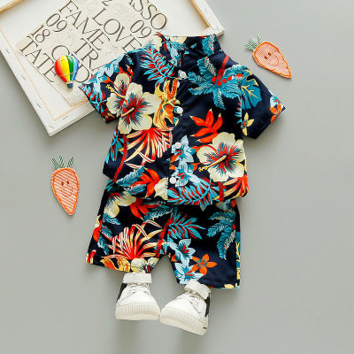 Nouveaux vêtements d'été pour garçons, vêtements pour enfants du commerce extérieur pour garçons et filles, version coréenne des vêtements de plage pour bébés, beaux