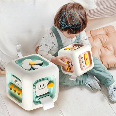 Montessori Früherziehung Zauberwürfel Dynamisches Intelligenztraining für Babys Hexaeder Beschäftigt Box Babysimulation Schalterspielzeug