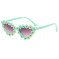 Kleinkind-Mädchen-Sonnenbrille im Blumenstil  Grün