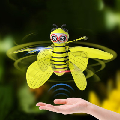 Brinquedos infantis de abelha luminosa de máquina voadora sensível a gestos