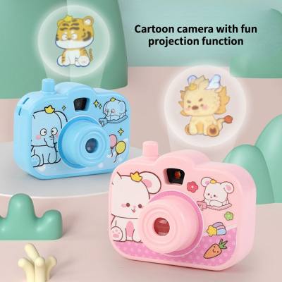 Mini juguete luminoso con cámara de proyección de dibujos animados para niños