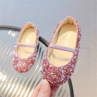 Catwalk-Schuhe mit Pailletten und Kristallen, Baby-Zehenkappe, modische Prinzessinnenschuhe mit weicher Sohle  Rosa