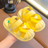 Sandalias zuecos infantiles con lazo  Amarillo