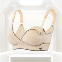 Top buckle mother breastfeeding bra modal cross underwear comfortable sleep sports bra large size  Gray