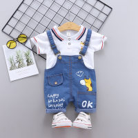 New summer children's clothing for boys and girls two piece suits  White