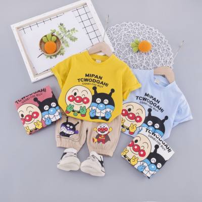 New style summer clothes for boys and girls, cartoon short-sleeved suits for 1 to 3 years old, summer baby clothes, handsome and fashionable