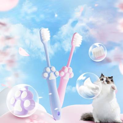 [Strictly Selected] Children's Cartoon Fine Soft Bristle Toothbrush Oral Cleansing Baby Teeth Baby 3-12 Years Old Cartoon Cat Claw Ready in Stock