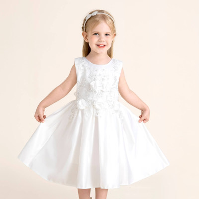 Toddler Girls Cotton Party Floral Solid Formal Dress