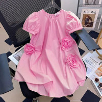 فستان الأميرة الكاجوال العصري للفتيات الصغيرات صيفي  وردي 